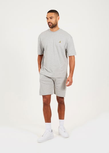 Brave Soul Grey Oversized T Shirt & Short Co Ord Set