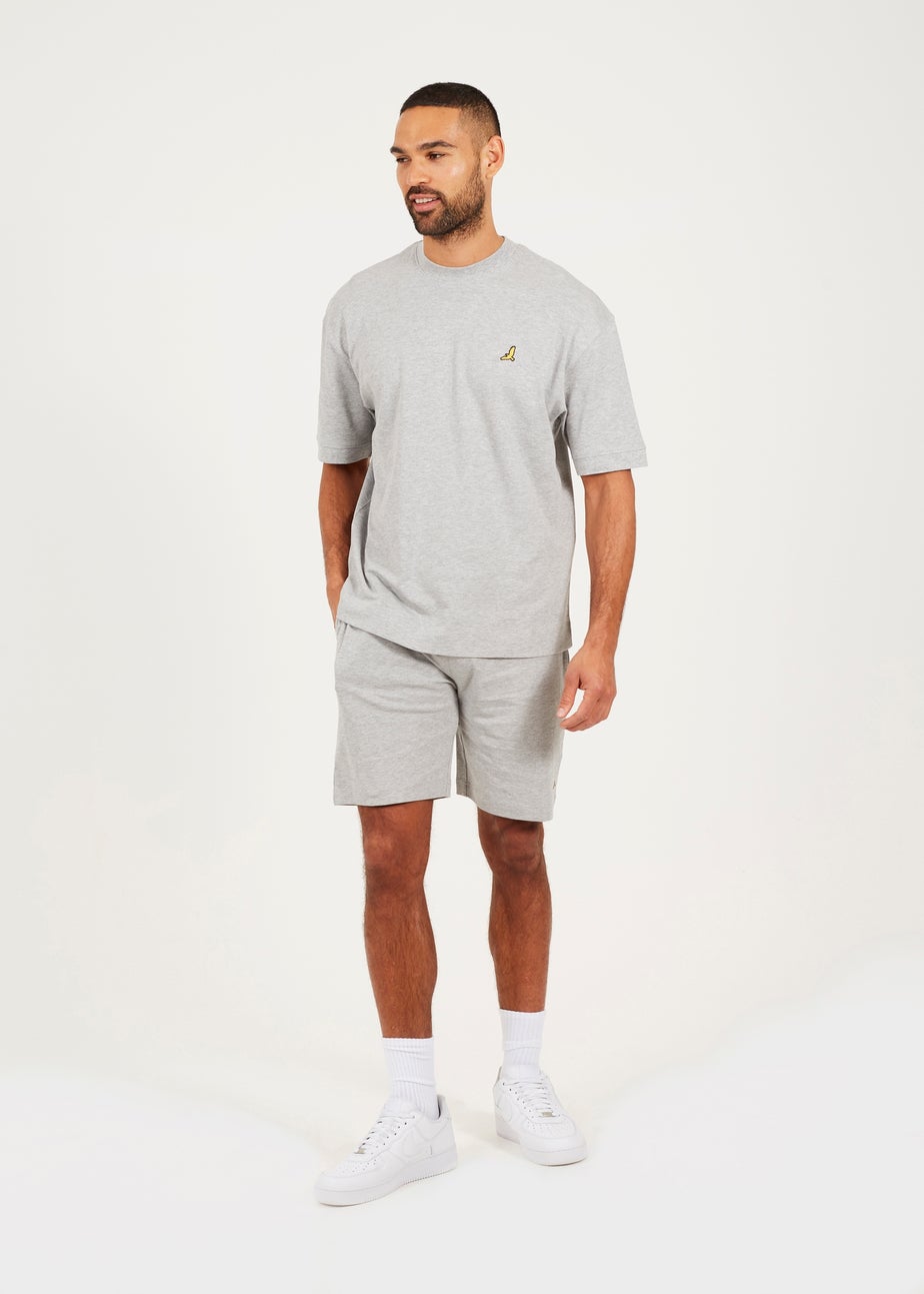 Brave Soul Grey Oversized T Shirt & Short Co Ord Set
