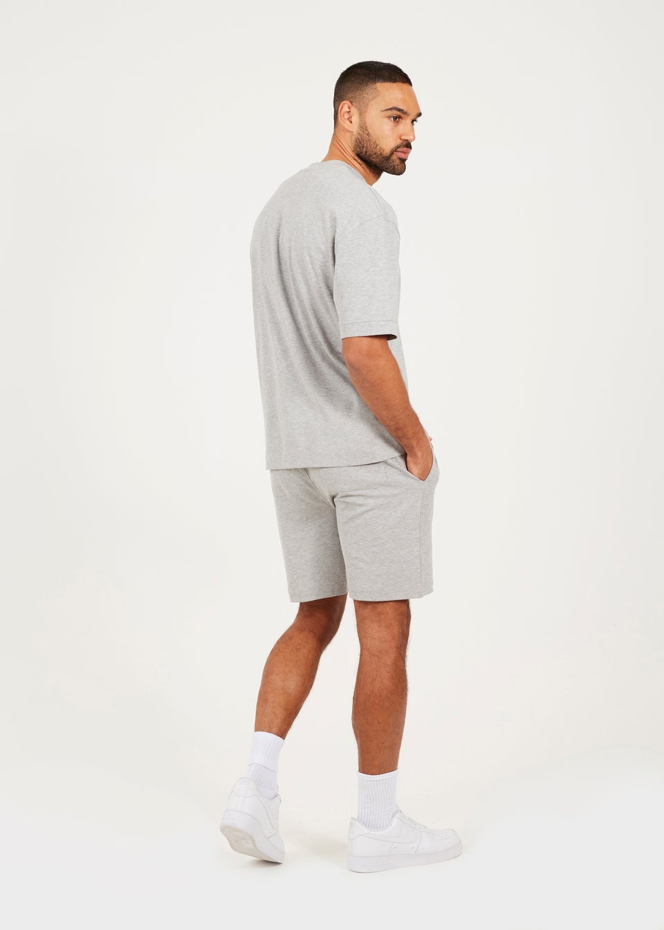 Brave Soul Grey Oversized T Shirt & Short Co Ord Set