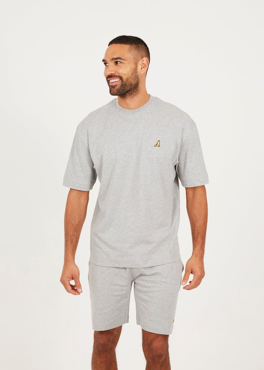 Brave Soul Grey Oversized T Shirt & Short Co Ord Set