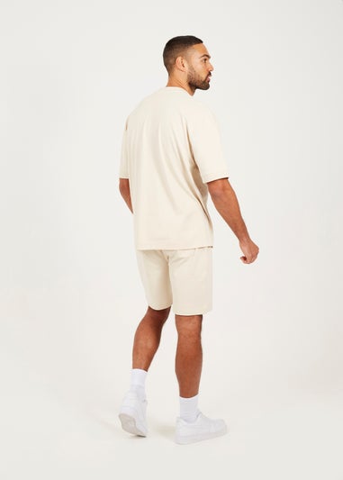Brave Soul Taupe Oversized T Shirt & Short Co Ord Set
