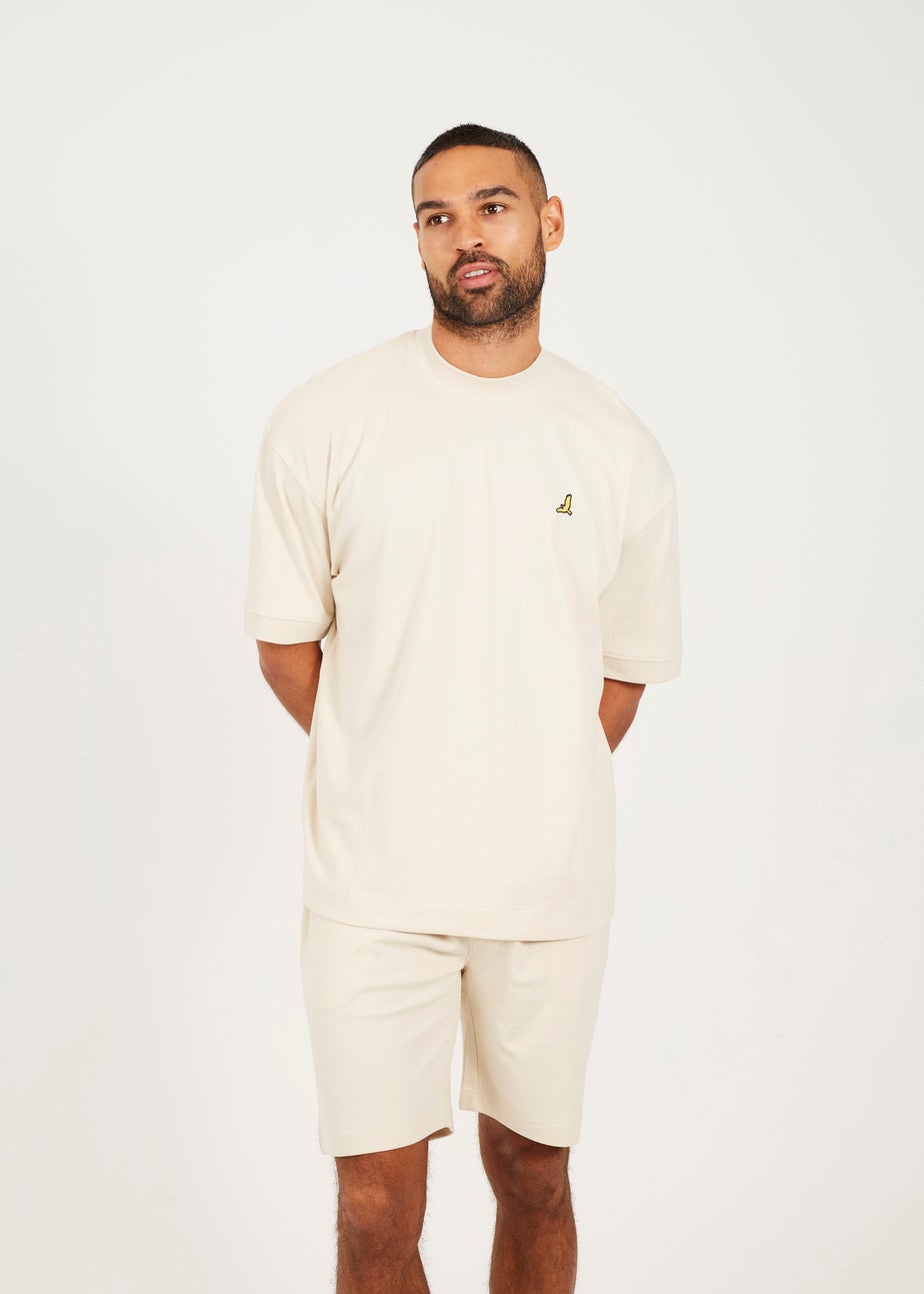 Brave Soul Taupe Oversized T Shirt & Short Co Ord Set