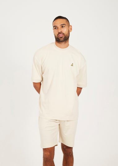 Brave Soul Taupe Oversized T Shirt & Short Co Ord Set