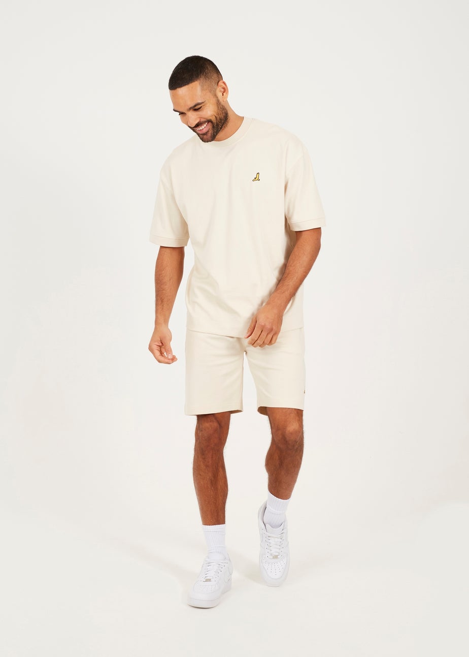 Brave Soul Taupe Oversized T Shirt & Short Co Ord Set