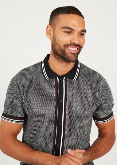 Brave Soul Black Knitted Short Sleeve Shirt