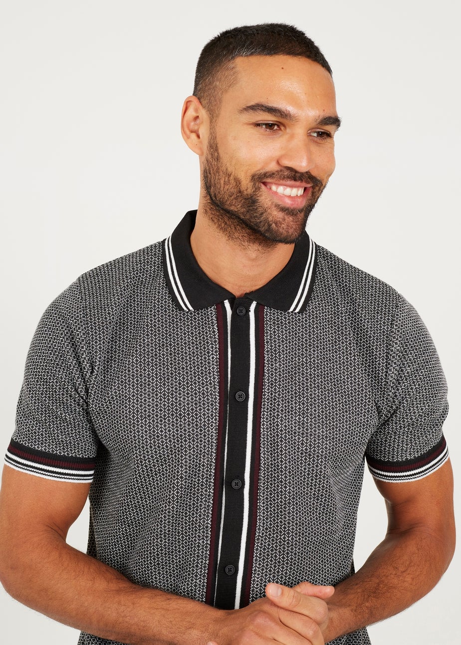 Brave Soul Black Knitted Short Sleeve Shirt