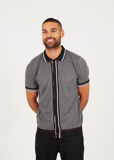 Brave Soul Black Knitted Short Sleeve Shirt
