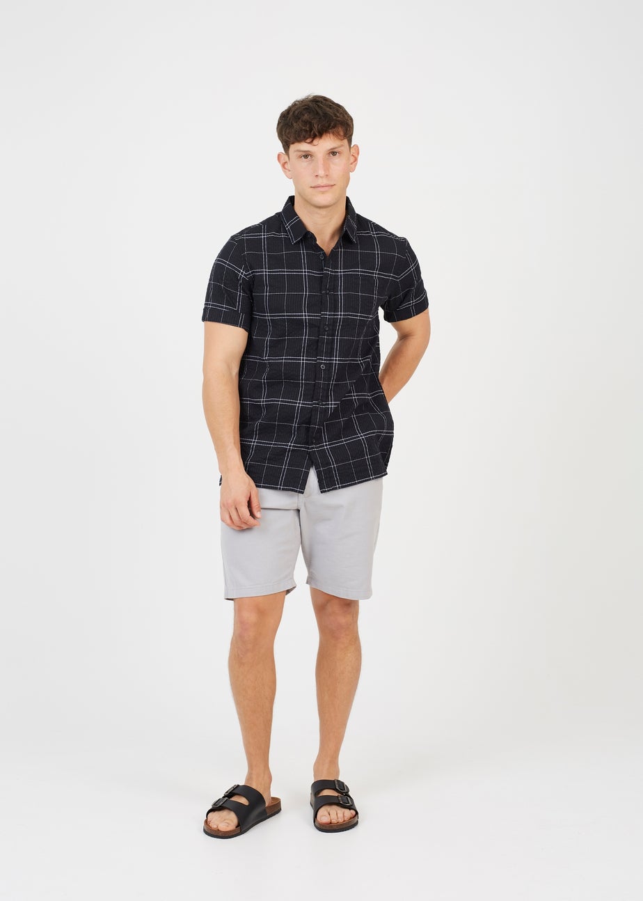 Brave Soul Black Check Short Sleeve Shirt