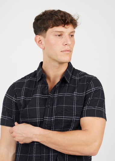 Brave Soul Black Check Short Sleeve Shirt