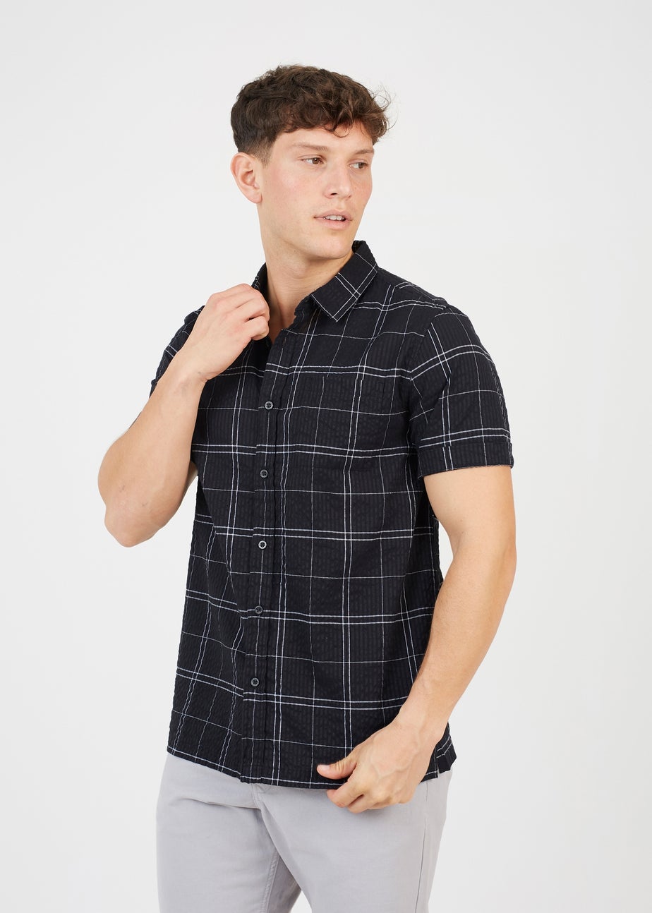 Brave Soul Black Check Short Sleeve Shirt