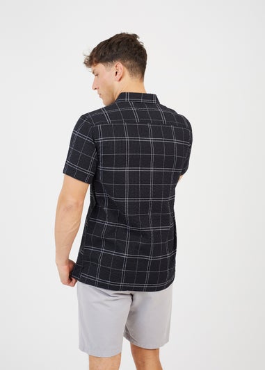 Brave Soul Black Check Short Sleeve Shirt