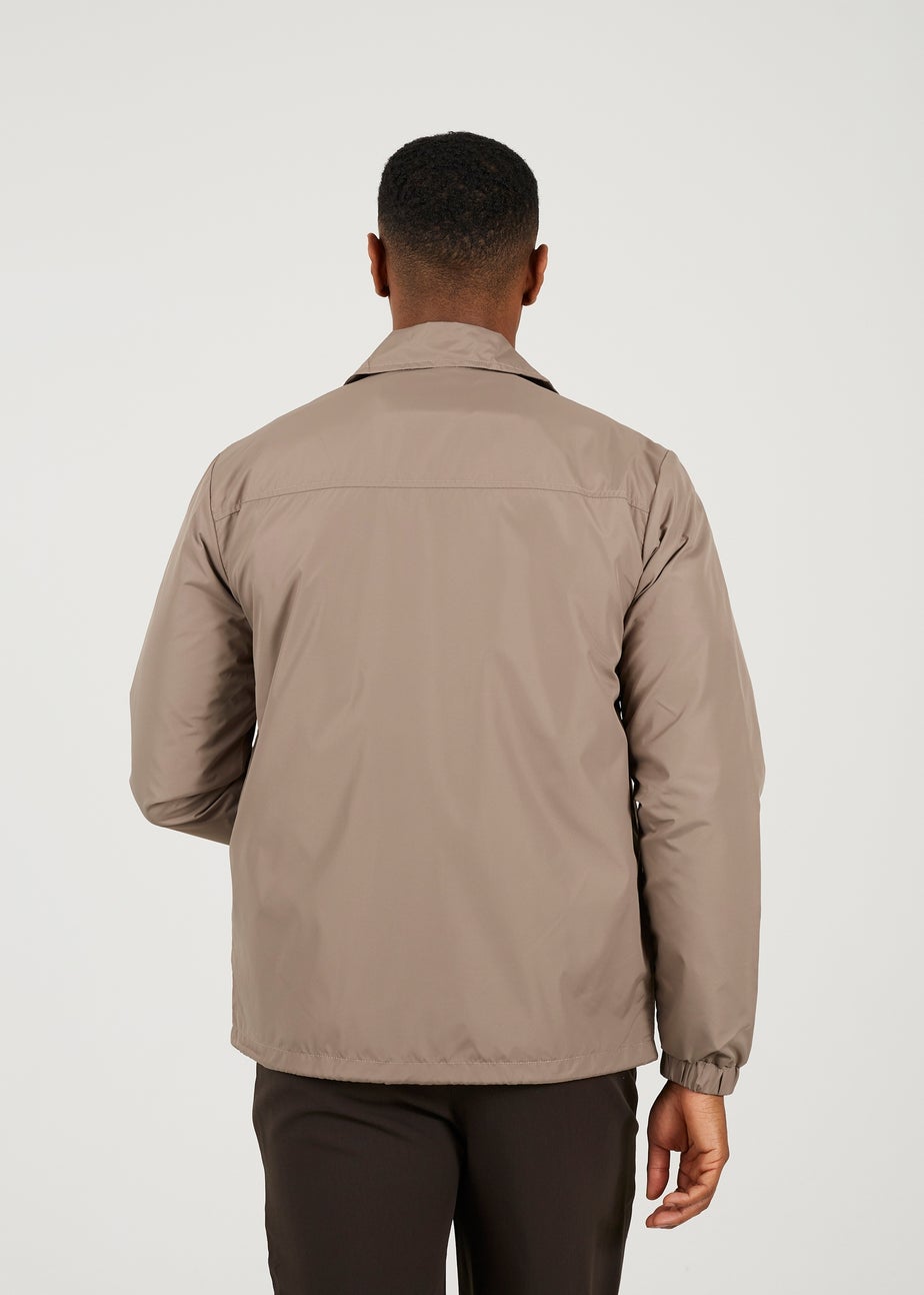 Brave Soul Taupe Lightweight Coach Style Jacket