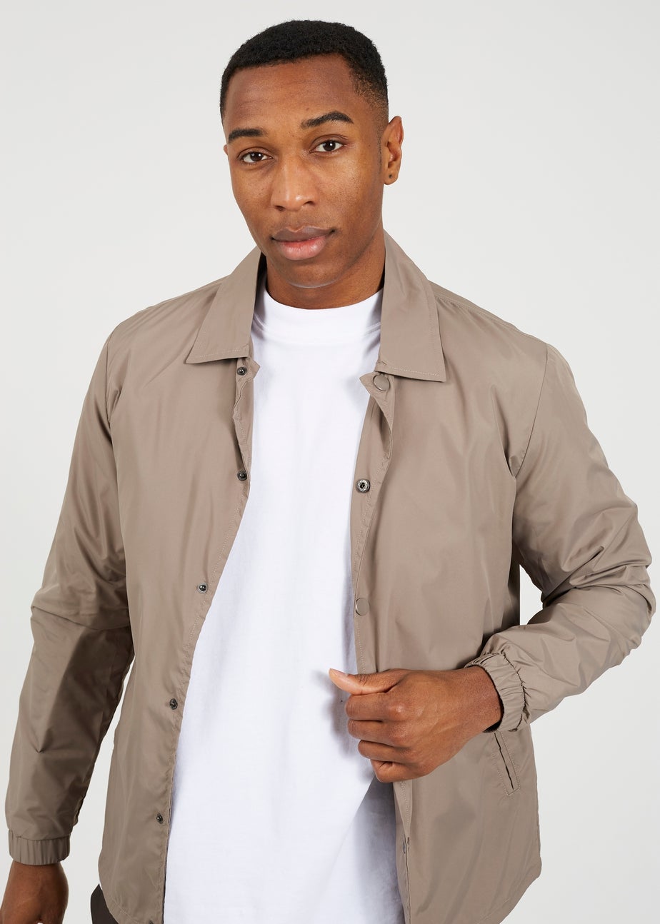 Brave Soul Taupe Lightweight Coach Style Jacket