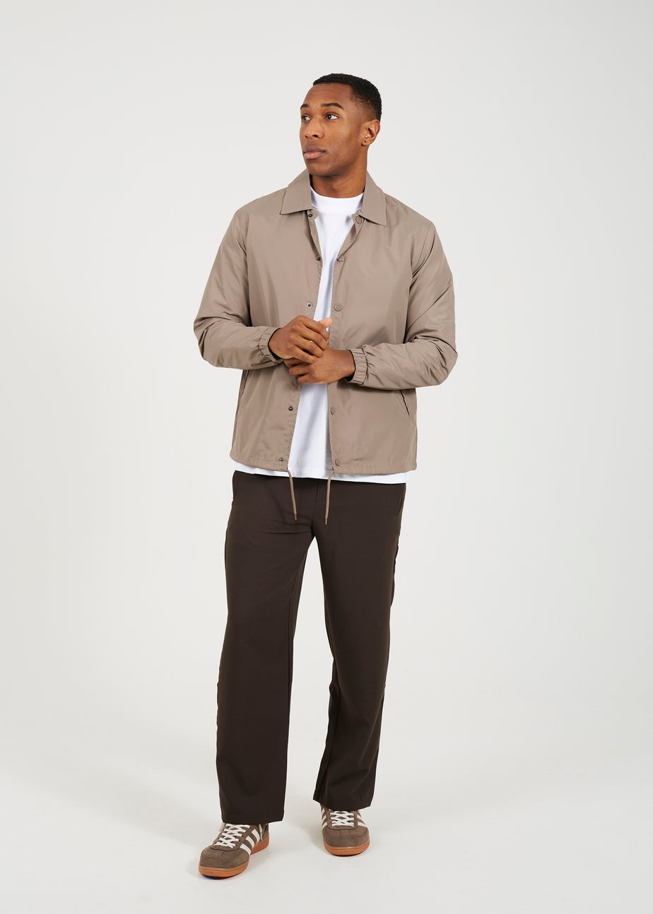 Brave Soul Taupe Lightweight Coach Style Jacket