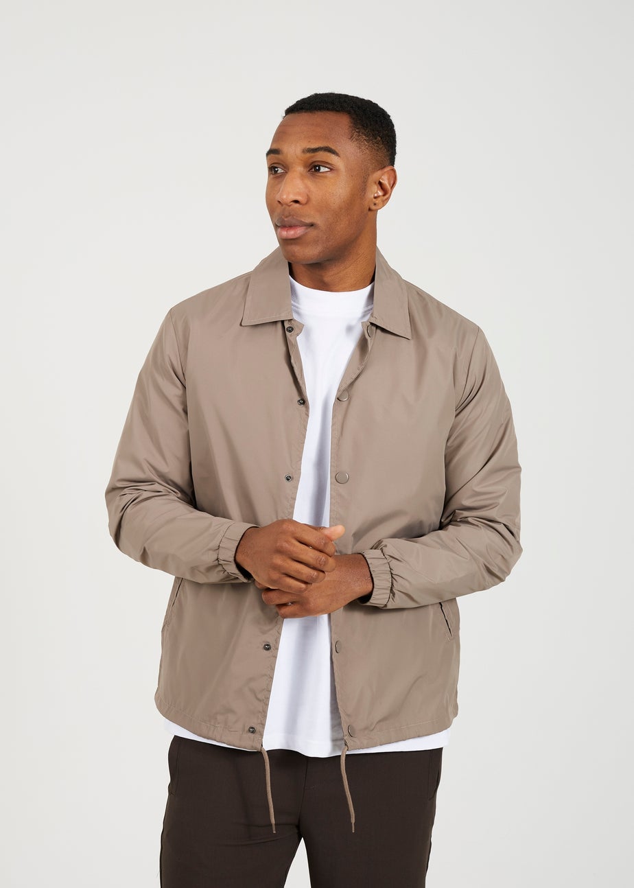 Brave Soul Taupe Lightweight Coach Style Jacket