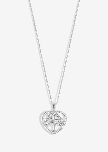 Simply Silver Sterling Silver 925 Tree Of Love Heart Pendant