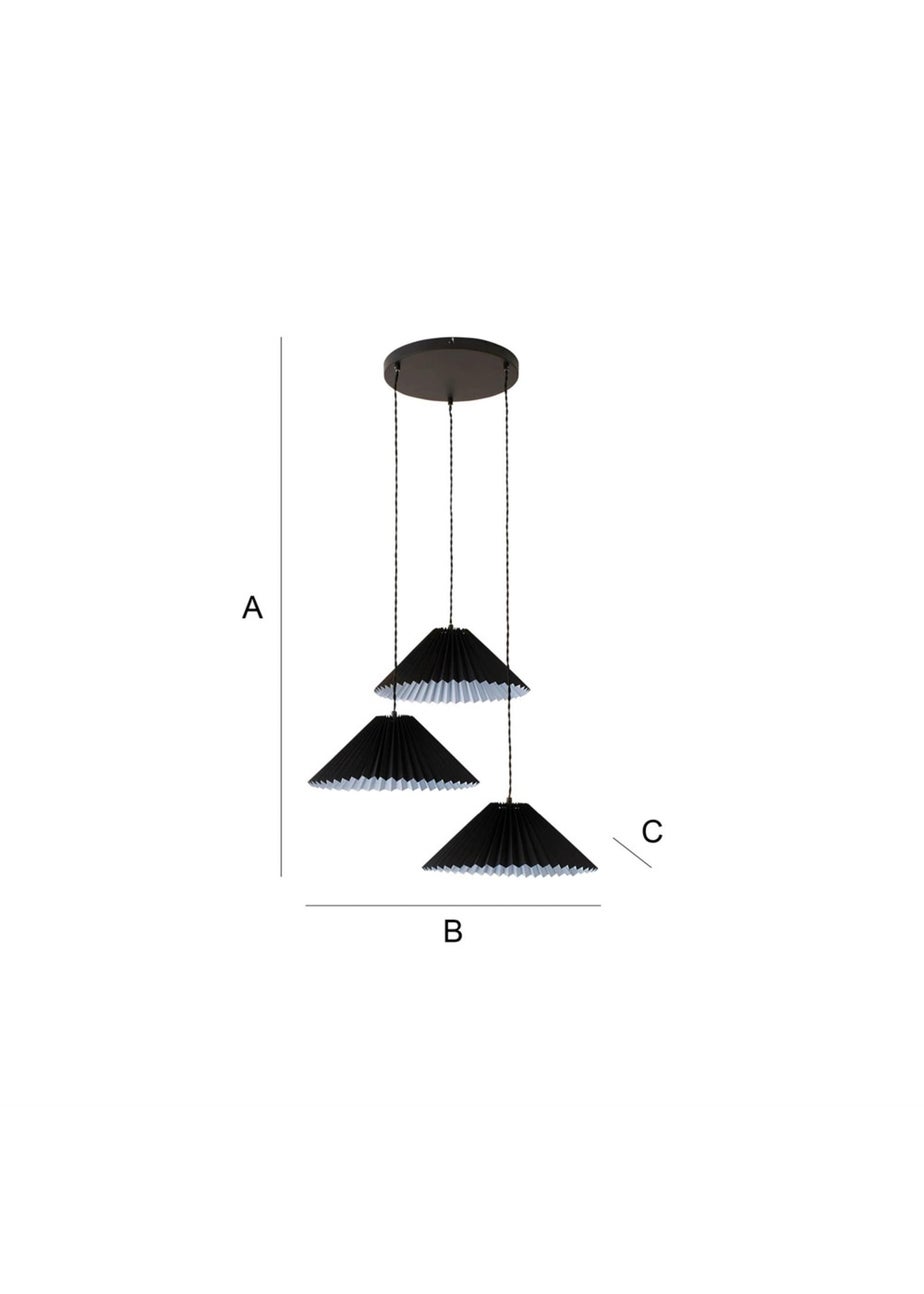 ValueLights Akira Black Pendant Light with Black Tapered Shade (111cm x 57cm x 57cm)