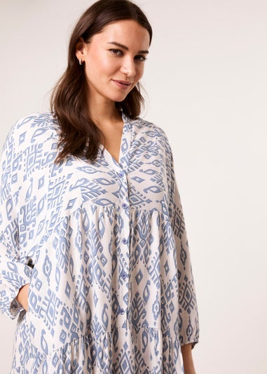 Blue Vanilla Blue Aztec Long Sleeve Maxi Dress