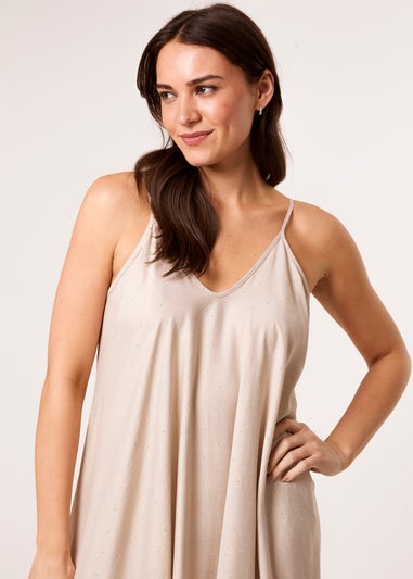 Blue Vanilla Stone V Neck Diamante Dress