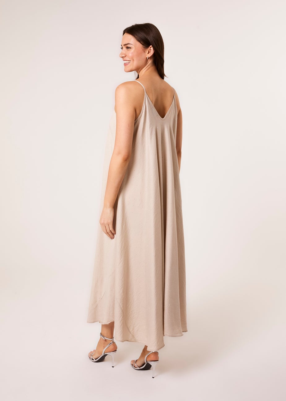 Blue Vanilla Stone V Neck Diamante Dress