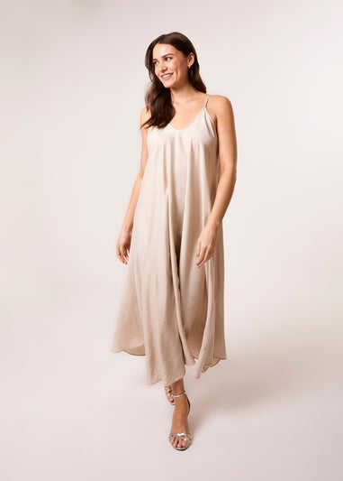 Blue Vanilla Stone V Neck Diamante Dress