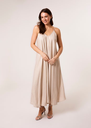 Blue Vanilla Stone V Neck Diamante Dress