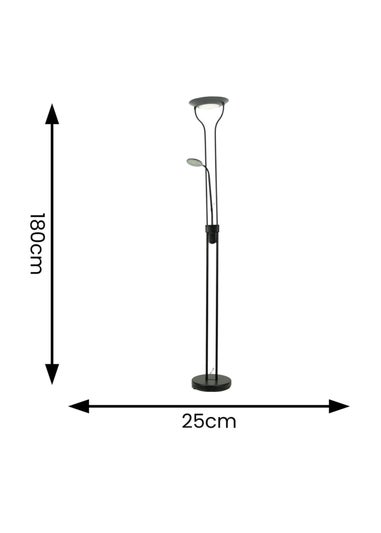 ValueLights Beata Dimmable Matte Black Floor Lamp (180cm x 25cm x 46cm)