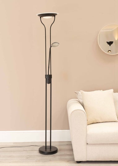 ValueLights Beata Dimmable Matte Black Floor Lamp (180cm x 25cm x 46cm)