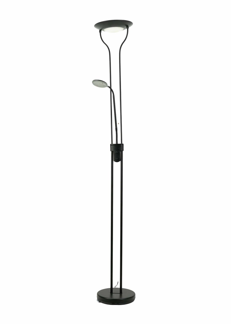ValueLights Beata Dimmable Matte Black Floor Lamp (180cm x 25cm x 46cm)