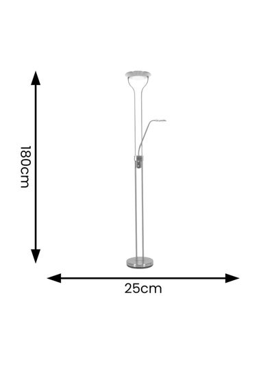 ValueLights Beata Dimmable Brushed Silver Floor Lamp