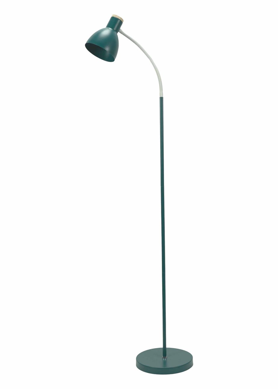 ValueLights Woody Blue Floor Lamp with Blue Tapered Shade (130cm x 36cm x 22cm)