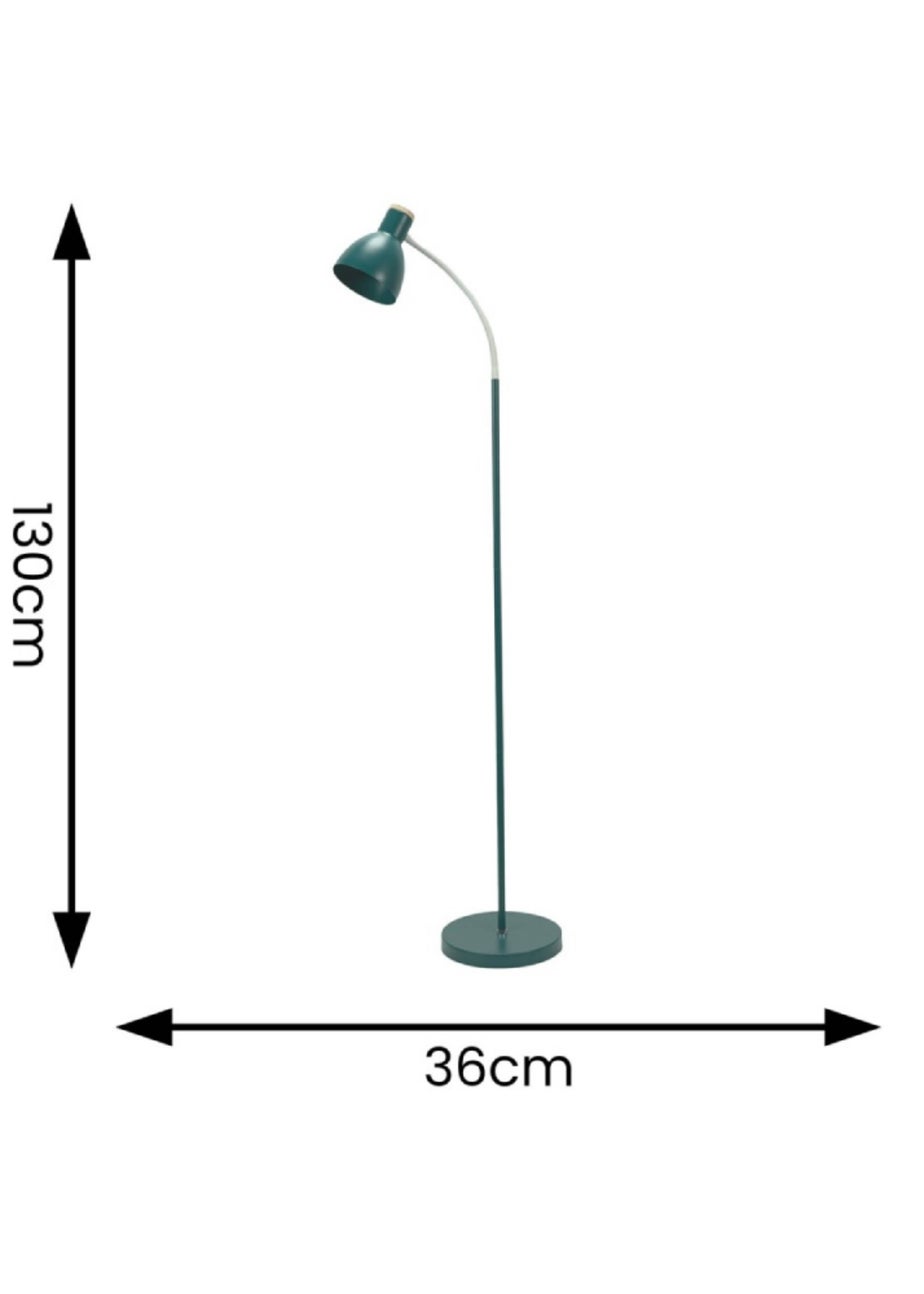 ValueLights Woody Blue Floor Lamp with Blue Tapered Shade (130cm x 36cm x 22cm)