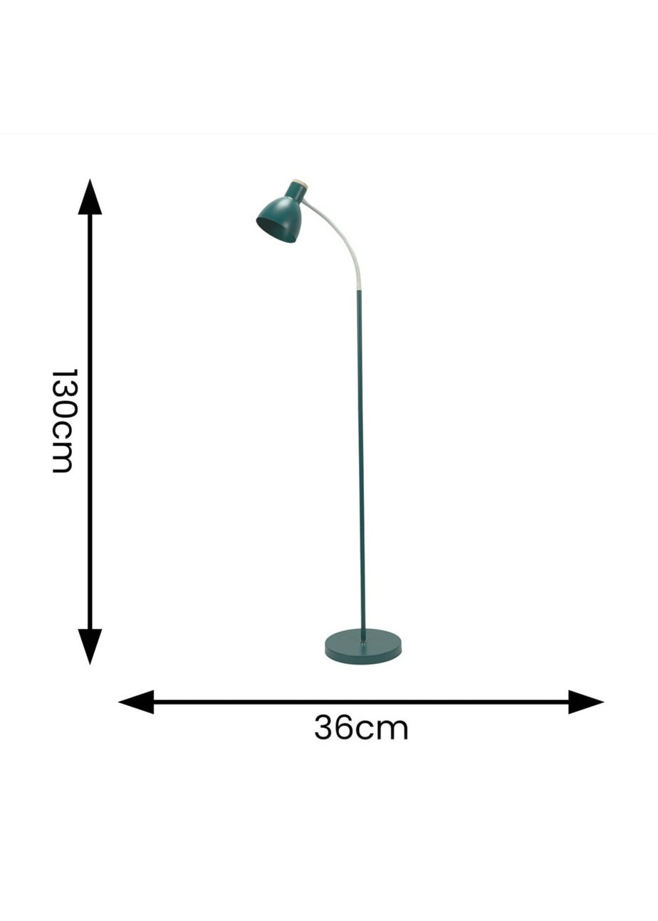 ValueLights Woody Blue Floor Lamp with Blue Tapered Shade (130cm x 36cm x 22cm)