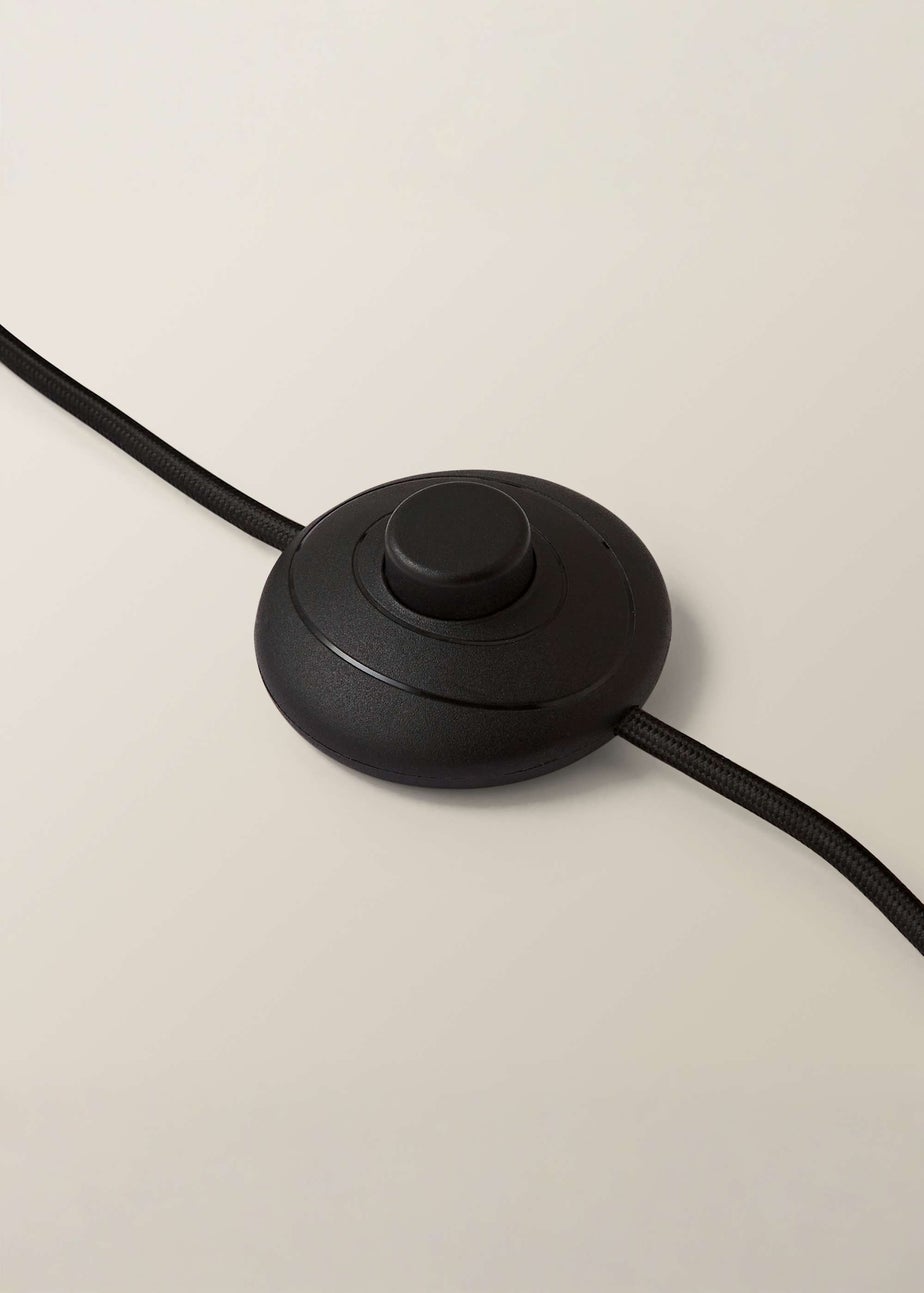 ValueLights Gobie Black Shelf Floor Lamp with Glass Shade