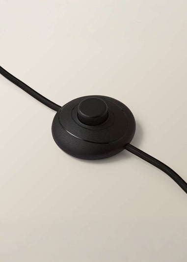 ValueLights Gobie Black Shelf Floor Lamp with Glass Shade