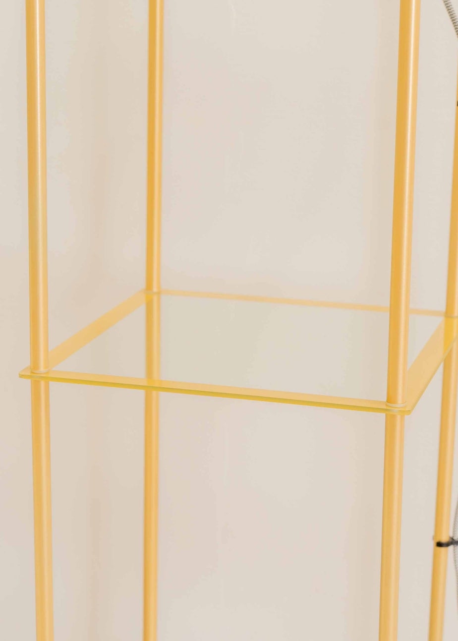 ValueLights Gobie Gold Floor Lamp with Gold Drum Shade (169cm x 30cm x 30cm)