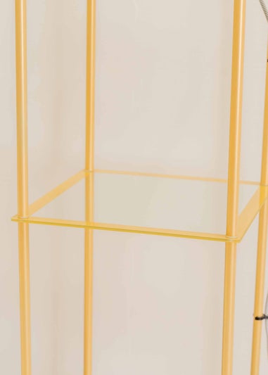 ValueLights Gobie Gold Floor Lamp with Gold Drum Shade (169cm x 30cm x 30cm)