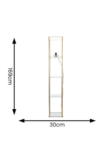 ValueLights Gobie Gold Floor Lamp with Gold Drum Shade (169cm x 30cm x 30cm)