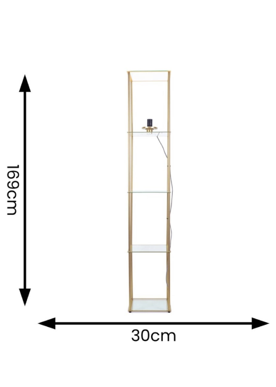 ValueLights Gobie Gold Floor Lamp with Gold Drum Shade (169cm x 30cm x 30cm)