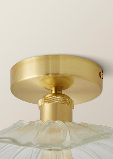 ValueLights Cassia  Gold Semi-Flush Light (26.5cm x 14.5cm x 26.5cm)