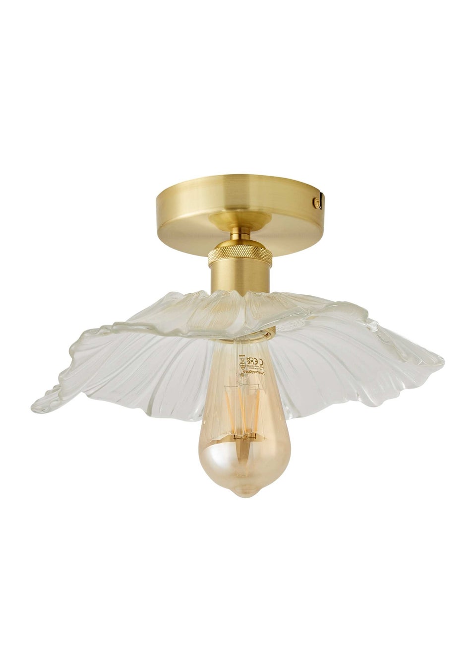 ValueLights Cassia  Gold Semi-Flush Light (26.5cm x 14.5cm x 26.5cm)