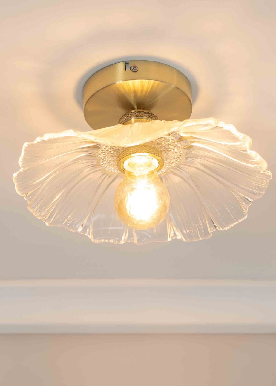 ValueLights Cassia  Gold Semi-Flush Light (26.5cm x 14.5cm x 26.5cm)