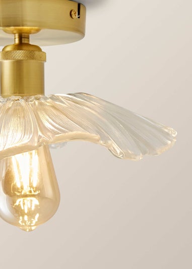 ValueLights Cassia  Gold Semi-Flush Light (26.5cm x 14.5cm x 26.5cm)