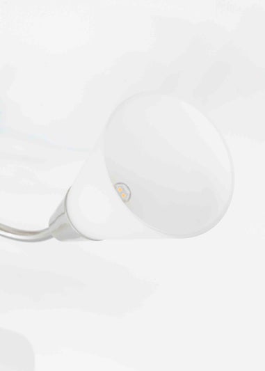 ValueLights Kristina Silver Semi-Flush Light with White Uplighter Shade (16.5cm x 44cm x 44cm)