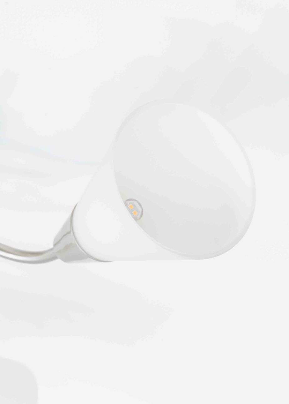 ValueLights Kristina Silver Semi-Flush Light with White Uplighter Shade (16.5cm x 44cm x 44cm)