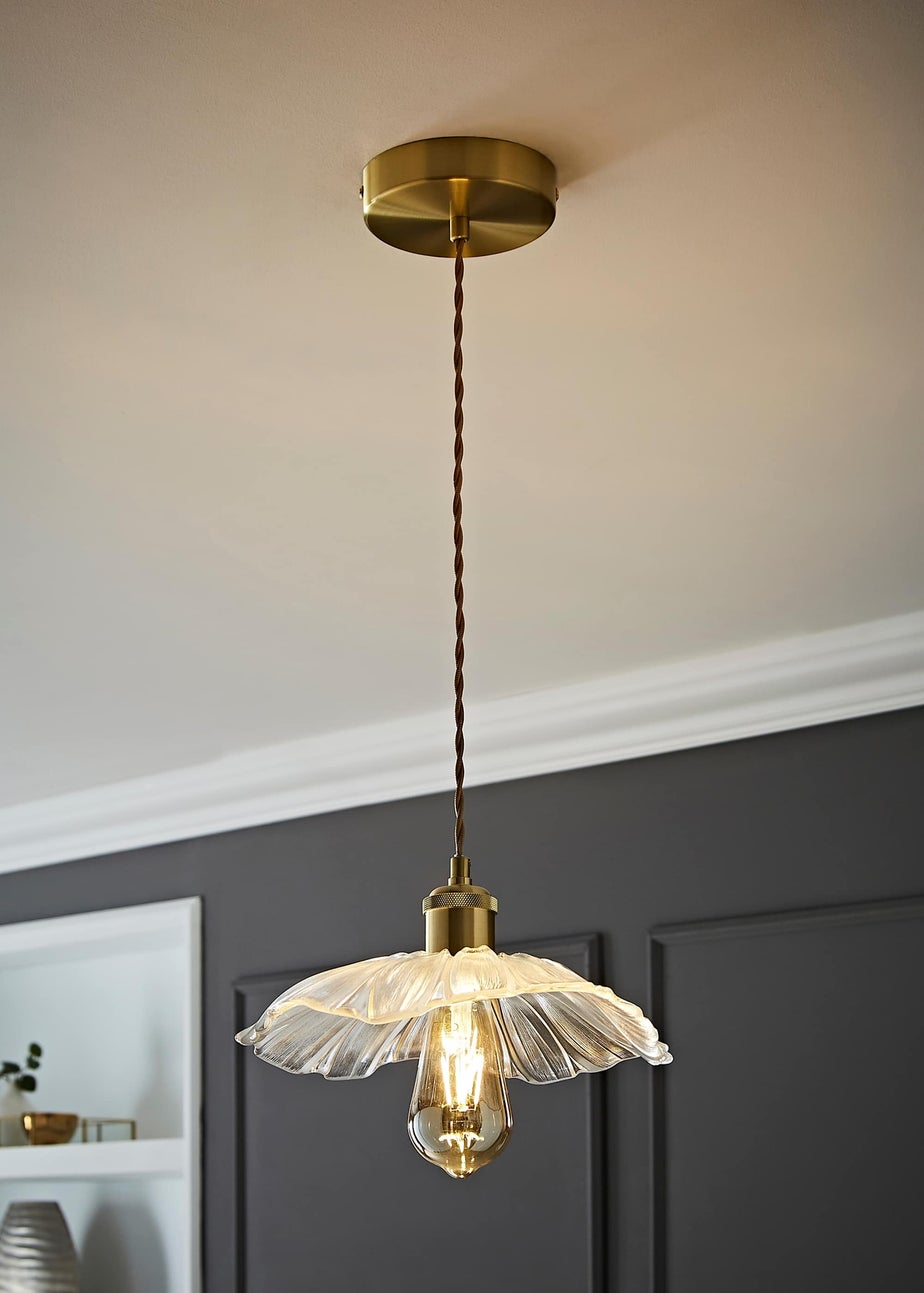 ValueLights Cassia  Gold Pendant Light (27cm x 110cm x 27cm)