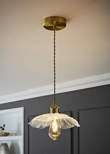 ValueLights Cassia Gold Pendant Light (27cm x 110cm x 27cm)