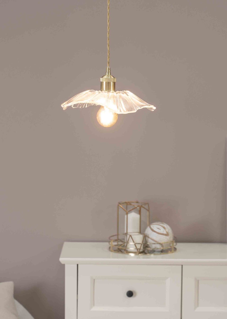 ValueLights Cassia  Gold Pendant Light (27cm x 110cm x 27cm)