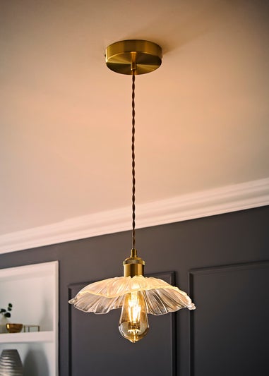ValueLights Cassia Gold Pendant Light (27cm x 110cm x 27cm)
