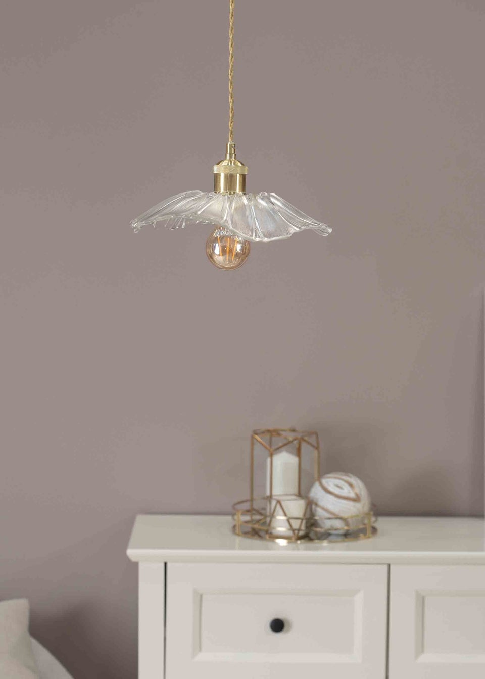 ValueLights Cassia  Gold Pendant Light (27cm x 110cm x 27cm)